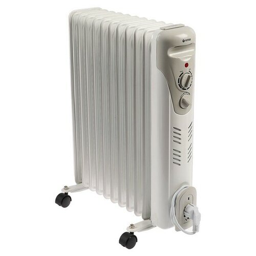 Обогреватель Vitek VT-1710 W масляный 2500 Вт 11 секций 25 м2 белый 722700₽