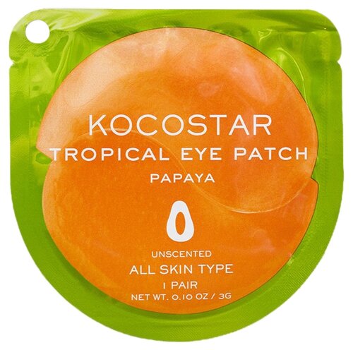 Kocostar Гидрогелевые патчи для глаз Tropical Eye Patch Papaya, 2 шт.