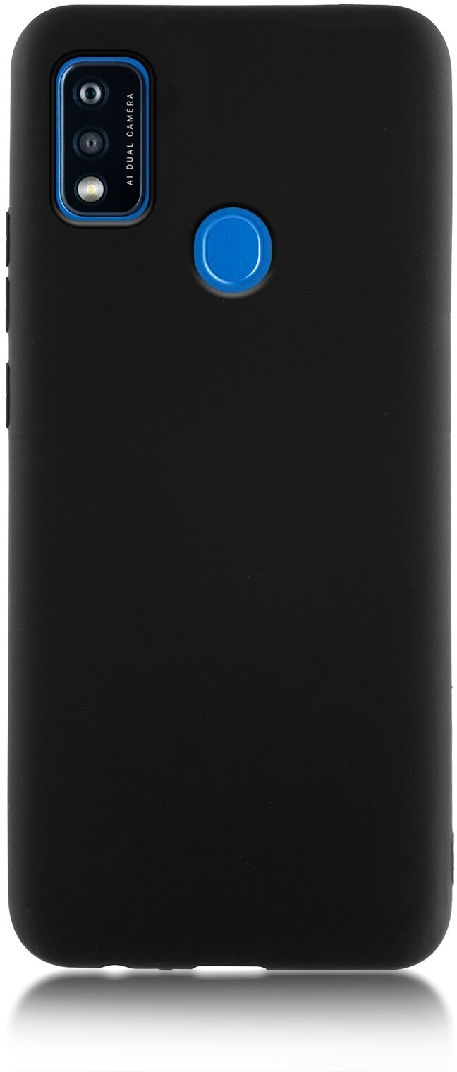 Чехол-накладка для ZTE Blade A51 (ЗТЕ Блейд А51), тонкая из силикона с матовым покрытием ROSCO, бортик (защита) модуля камер, черная