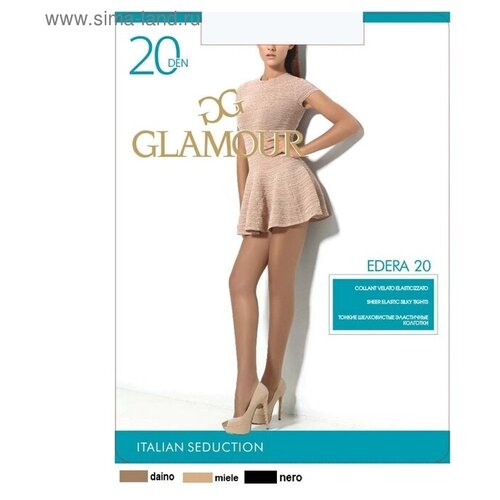 колготки glamour edera 40 den размер 5 коричневый бежевый Колготки Glamour, 20 den, размер 5, коричневый, бежевый