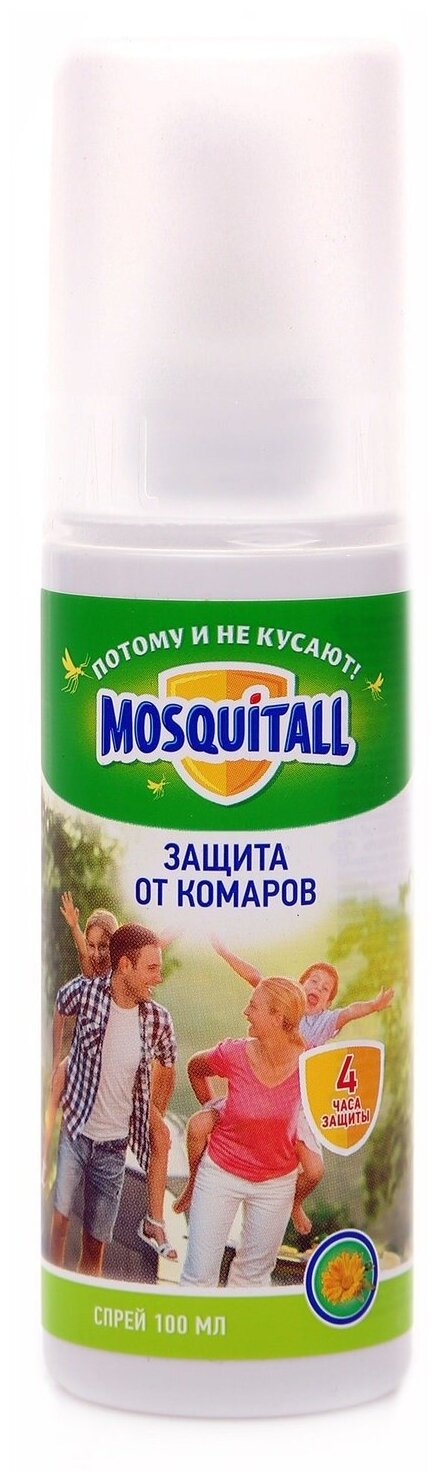 Спрей Mosquitall Защита для взрослых, 130 г, 100 мл, зеленый - фотография № 16