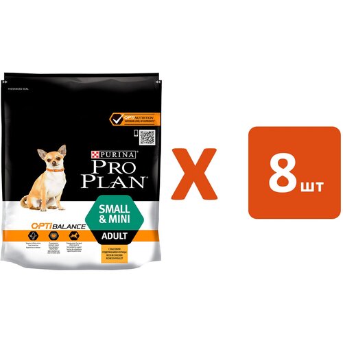 PRO PLAN ADULT DOG OPTIBALANCE SMALL & MINI для взрослых собак маленьких пород с курицей и рисом (0,7 кг х 8 шт) orijen adult dog small bread 1 8kg