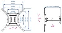 Кронштейн на стену Kromax DIX-17 black