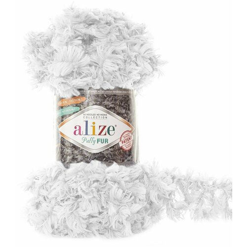 фото Пряжа alize puffy fur / 6100 белый