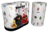 Полотенца бумажные World Cart Angry birds белые с рисунком двухслойные 2 шт.