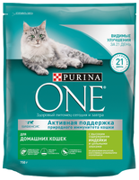 Корм для кошек Purina ONE (0.75 кг) Для домашних кошек с высоким содержанием Индейки и цельными злак