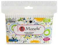 Ватные палочки Maneki Lovely с белым пластиковым стиком (CB937/СВ1132) 300 шт. банка