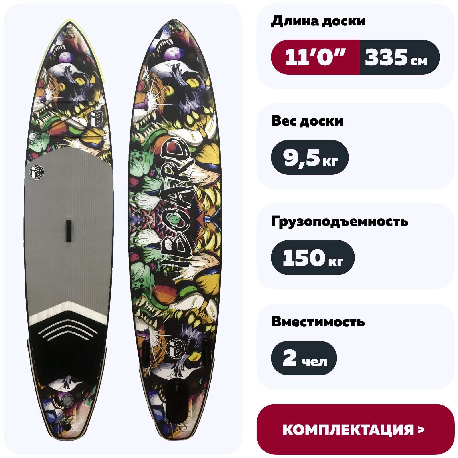 Сапборд SUP Iboard 11.0 Tiger