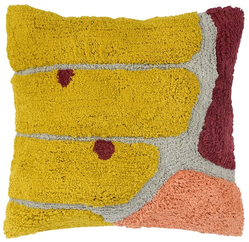 Чехол на подушку с рисунком Tea plantation горчичного цвета из коллекции Terra, 45х45 см, Tkano, TK22-CC0007
