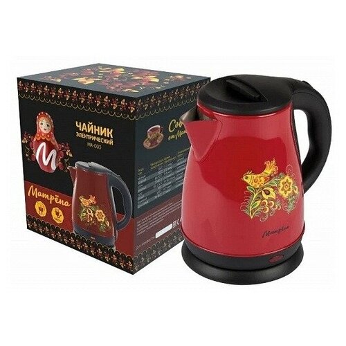 Чайник матрёна MA-003 электрический 17 л стальной бордовый хохлома 006750 164000₽