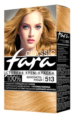 Fara Classic Стойкая крем-краска для волос, 513, золотисто-русый, 115 мл