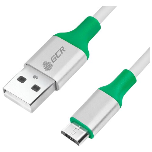 фото Кабель greenconnect usb - microusb (gcr-50507/gcr-50510) 1 м белый/зеленый