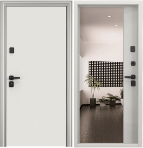 Дверь входная для квартиры Torex Comfort X 950х2050 правый, тепло-шумоизоляция антикоррозийная защита, замки 4-го класса защиты, зеркало, белый
