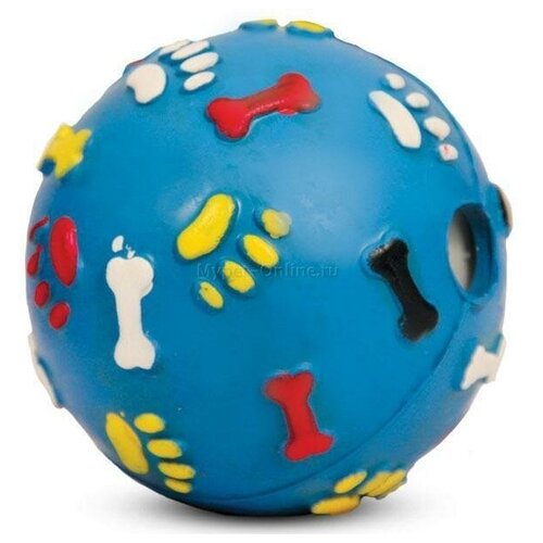 Игрушка Triol Мяч-погремушка с лапками и косточками для взрослых собак резина 7см J-15-210