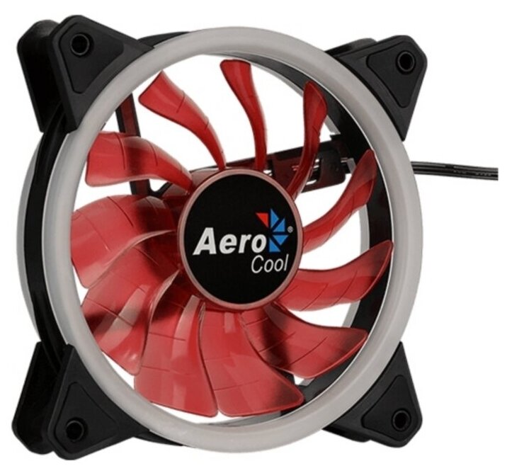 Вентилятор для корпуса Aerocool Rev Red (120x120, 3pin+4pin, 15.1дБ, 1200 об/мин) (Rev Red)