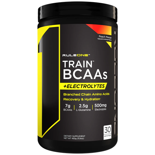 BCAA Rule 1 Train BCAA + Electrolytes, персик-манго, 450 гр.