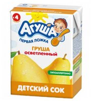 Сок Агуша осветленный Груша (Tetra Pak), c 4 месяцев 0.2 л