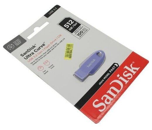 Флеш-накопитель USB 3.2 512GB SanDisk Ultra Curve синий