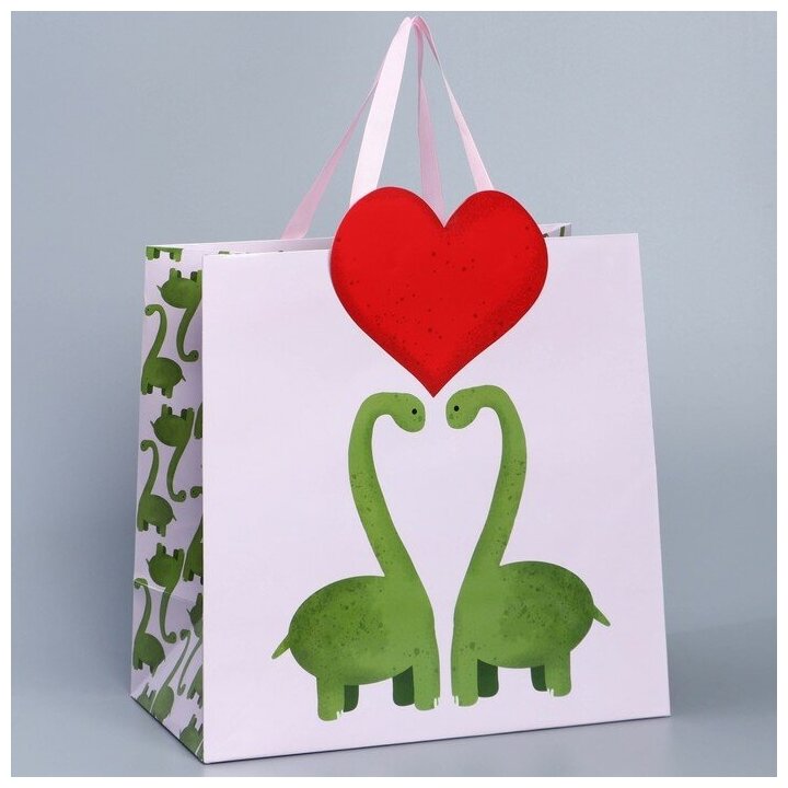 Пакет подарочный «Динозавры», 30 × 30 × 15 см