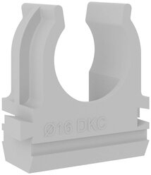 Держатель для труб d16мм с защелкой (клипса) серый (уп.10шт) ДКС