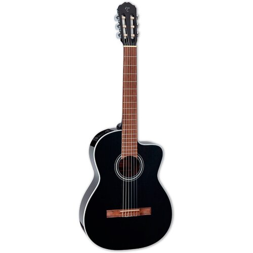 Takamine GC2CE BLK классическая электроакустическая гитара, цвет - чёрный, материал верхей деки - ель, материал корпуса - сапел