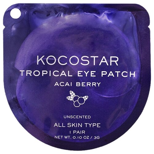 фото Kocostar гидрогелевые патчи для глаз тропические фрукты ягоды асаи tropical eye patch acai berry (2 шт.)