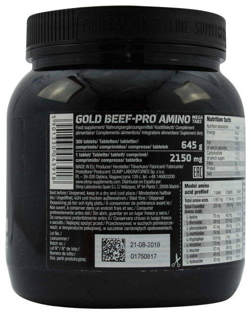 Аминокислоты Olimp Gold Beef Pro Amino Mega Tabs, 300 таб - фото №2