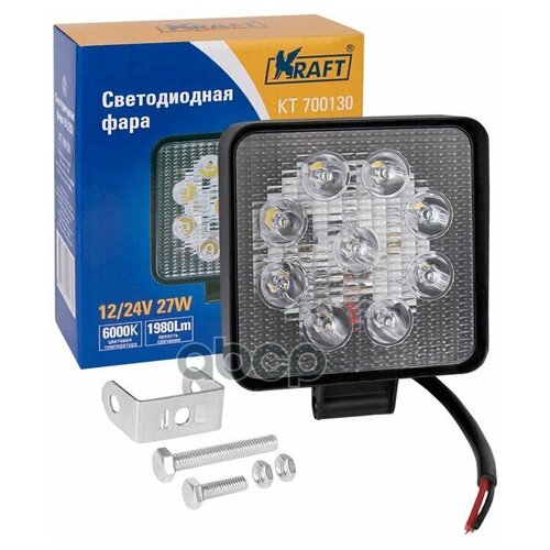 Светодиодная Фара 9led 9-60v 27w Kraft Kt 700130 Kraft Kt700130 Kraft арт KT700130 848₽