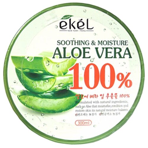 фото Гель для тела Ekel увлажняющий и успокаивающий с алоэ Soothing & Moisture Aloe Vera 100%, банка, 300 мл