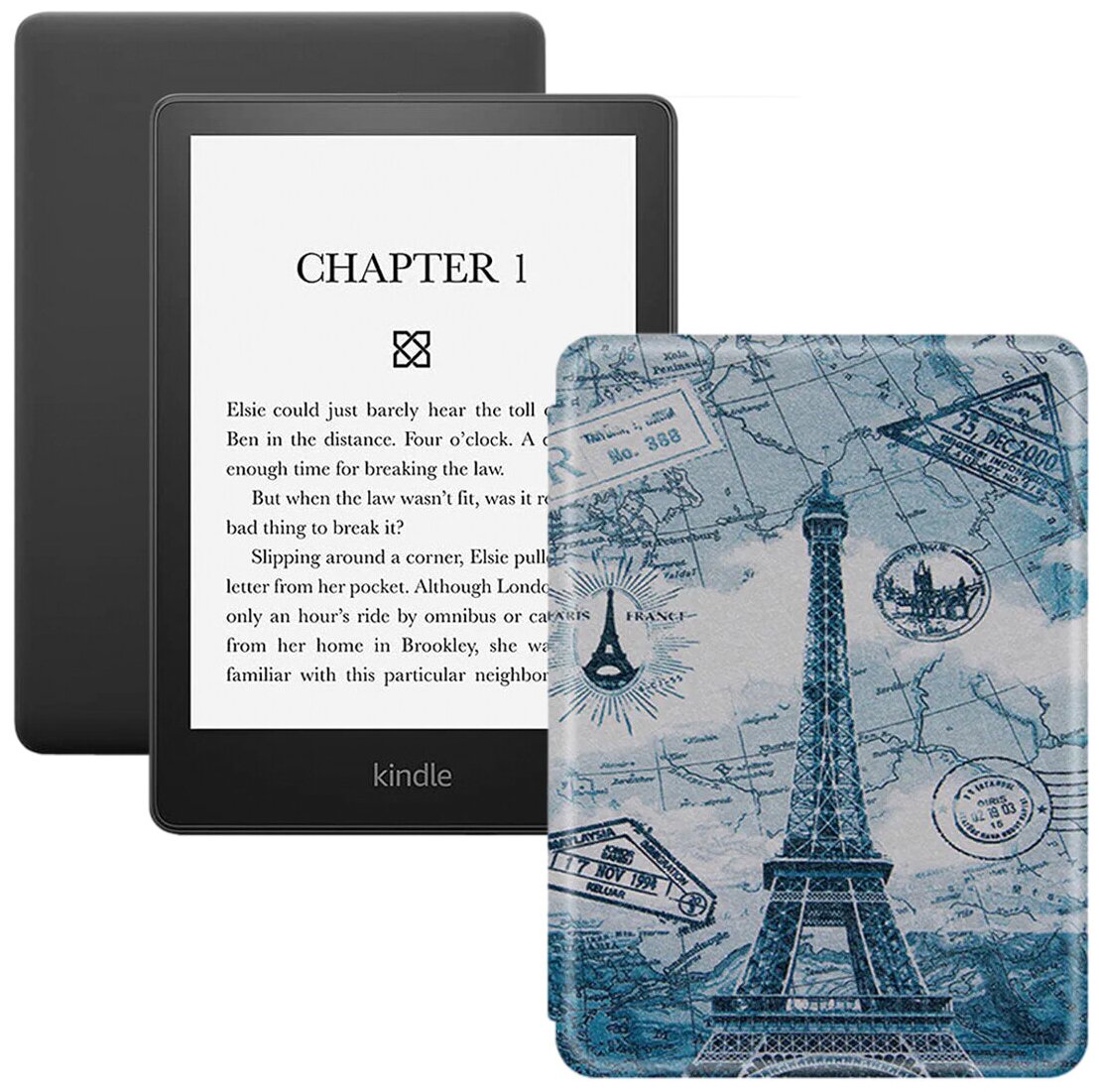 Электронная книга Amazon Kindle PaperWhite 2021 16 Gb black Ad-Supported с обложкой ReaderONE