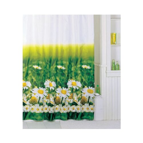 фото Штора для ванной iddis scid050p 200x200 белый/зеленый