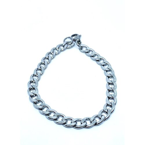 фото Браслет-цепочка, металл, размер 21 см, серебряный нет бренда