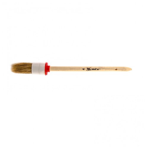 Кисть круглая № 4 (25 мм), натуральная щетина, деревянная ручка MTX кисть круглая 4 25 мм натуральная щетина деревянная ручка mtx
