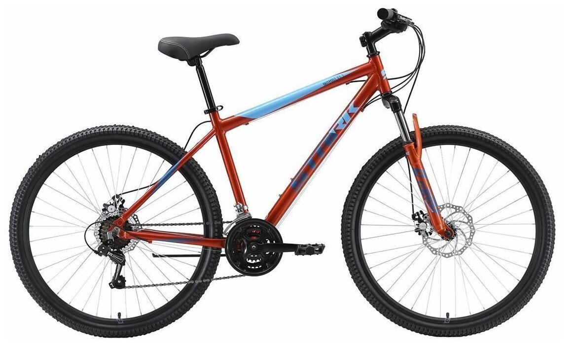 Горный велосипед Stark , год 2023, цвет Оранжевый-Голубой, ростовка 18 - фото №1