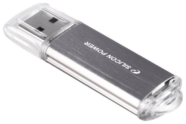 Накопитель USB 2.0 64Гб Silicon Power SP064GBUF2M01V1S, серебристый
