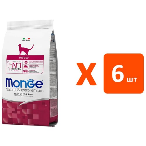 MONGE CAT INDOOR CHICKEN для взрослых кошек живущих дома с курицей (1,5 кг х 6 шт) forza10 cat mr fruit adult indoor для взрослых кошек живущих дома с курицей 0 4 0 4 кг