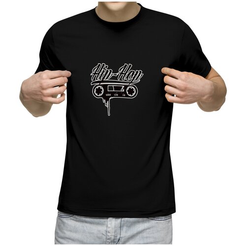 фото Мужская футболка «hip-hop, хип-хоп, рэп, танцы, музыка, касcета» (xl, темно-синий) us basic