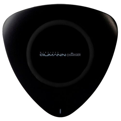 Беспроводное зарядное устройство Qumann QWC-01 Wireless Delta Qi Charger Black/Red ring 50511