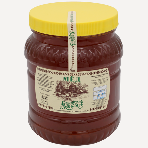 Изображение товара Мёд натуральный Башкирский цветочный "Башкирская медовня" 2300 гр пластик