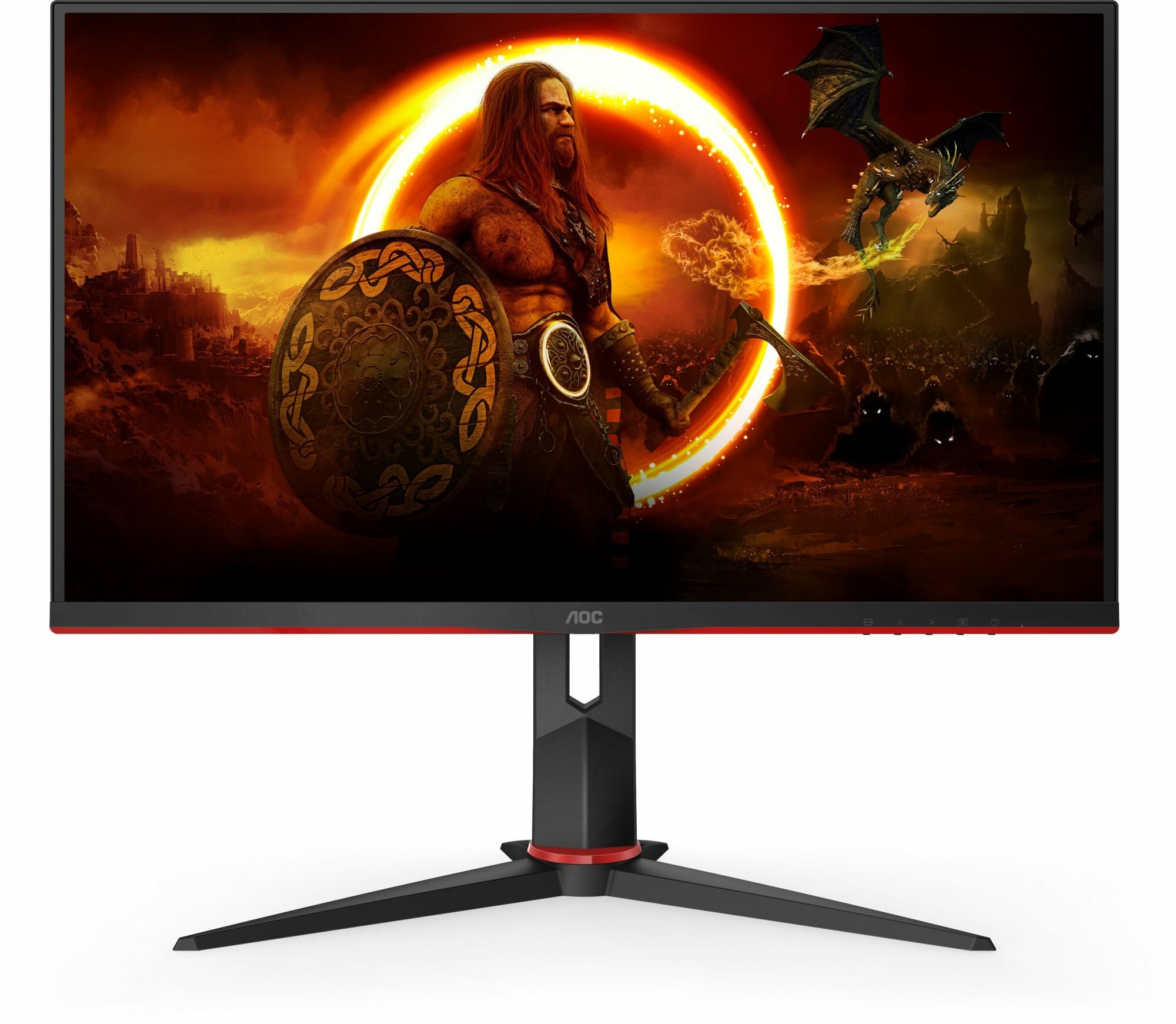 ЖК монитор 27" AOC Q27G2U VA черный/красный, разрешение Ultra HD 2K 2560x1440, VA, частота 144 Гц, AMD FreeSync
