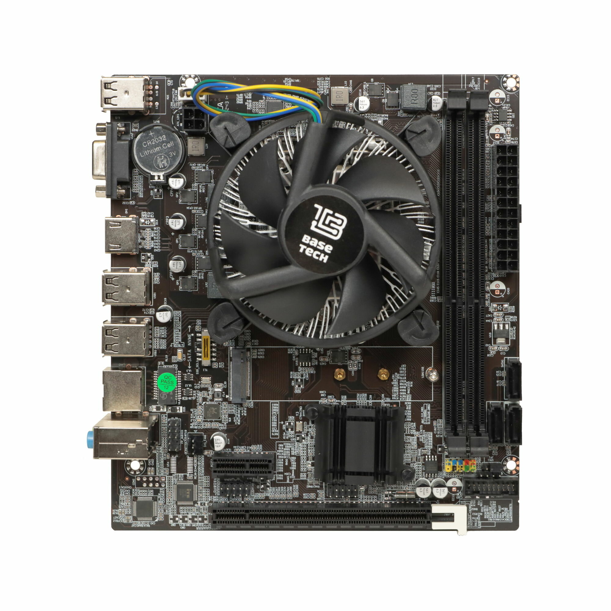 Материнская плата с процессором и кулером BaseTech H61M-K, Socket1155, Intel H61, mATX
