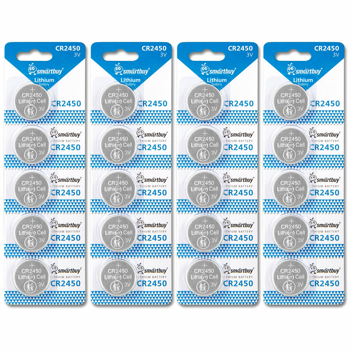 Батарейка CR2450 3V SmartBuy blister, упаковка 20 шт.