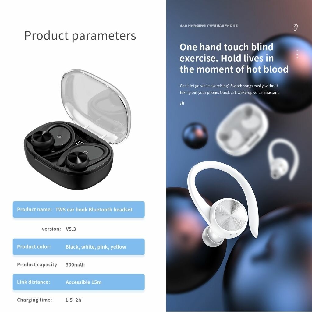 Наушники, Q36 Bluetooth наушники - черные — фото 1