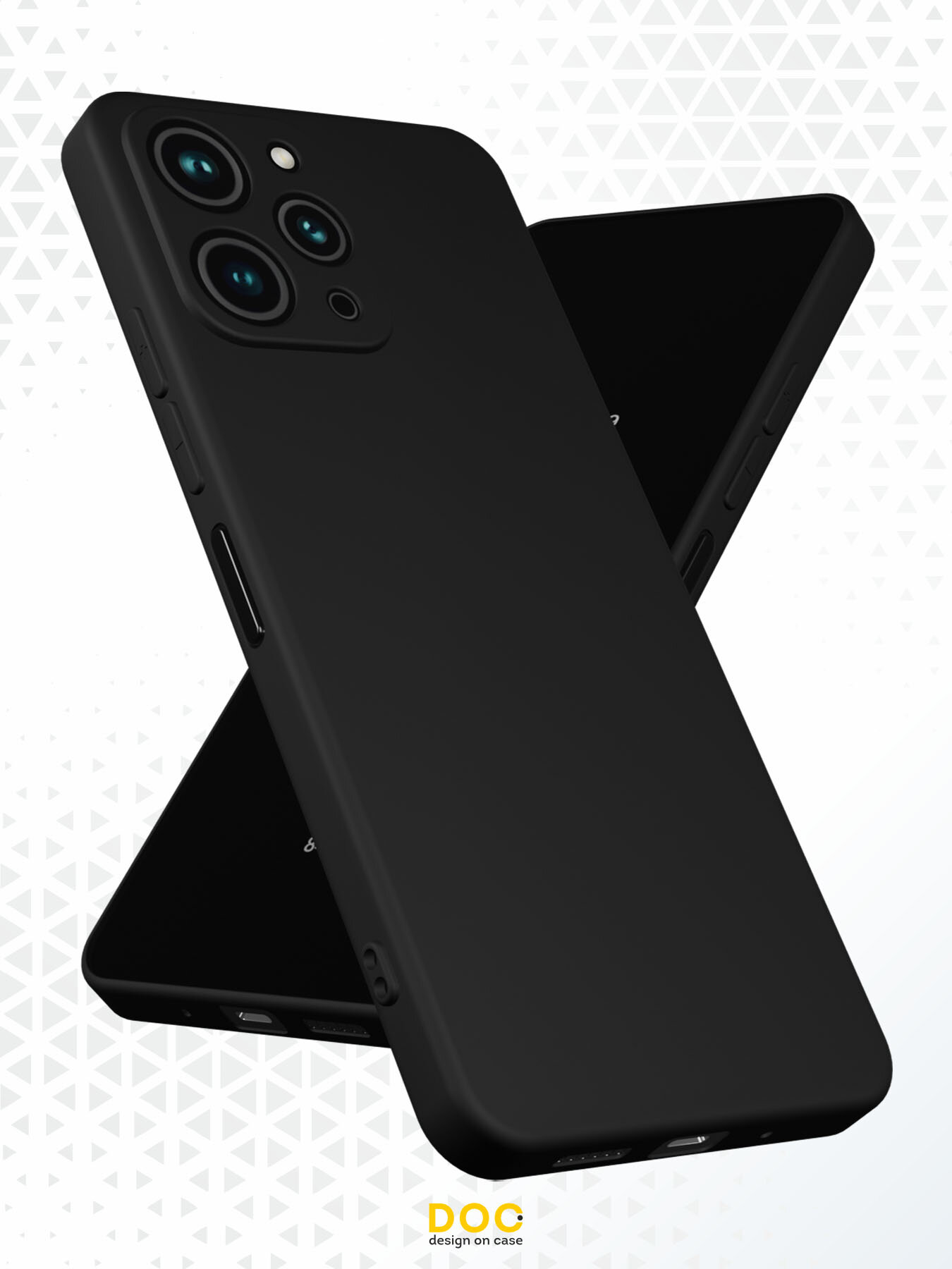Силиконовый чехол DesignOnCase на Redmi 12, защита камеры, черный — фото 1