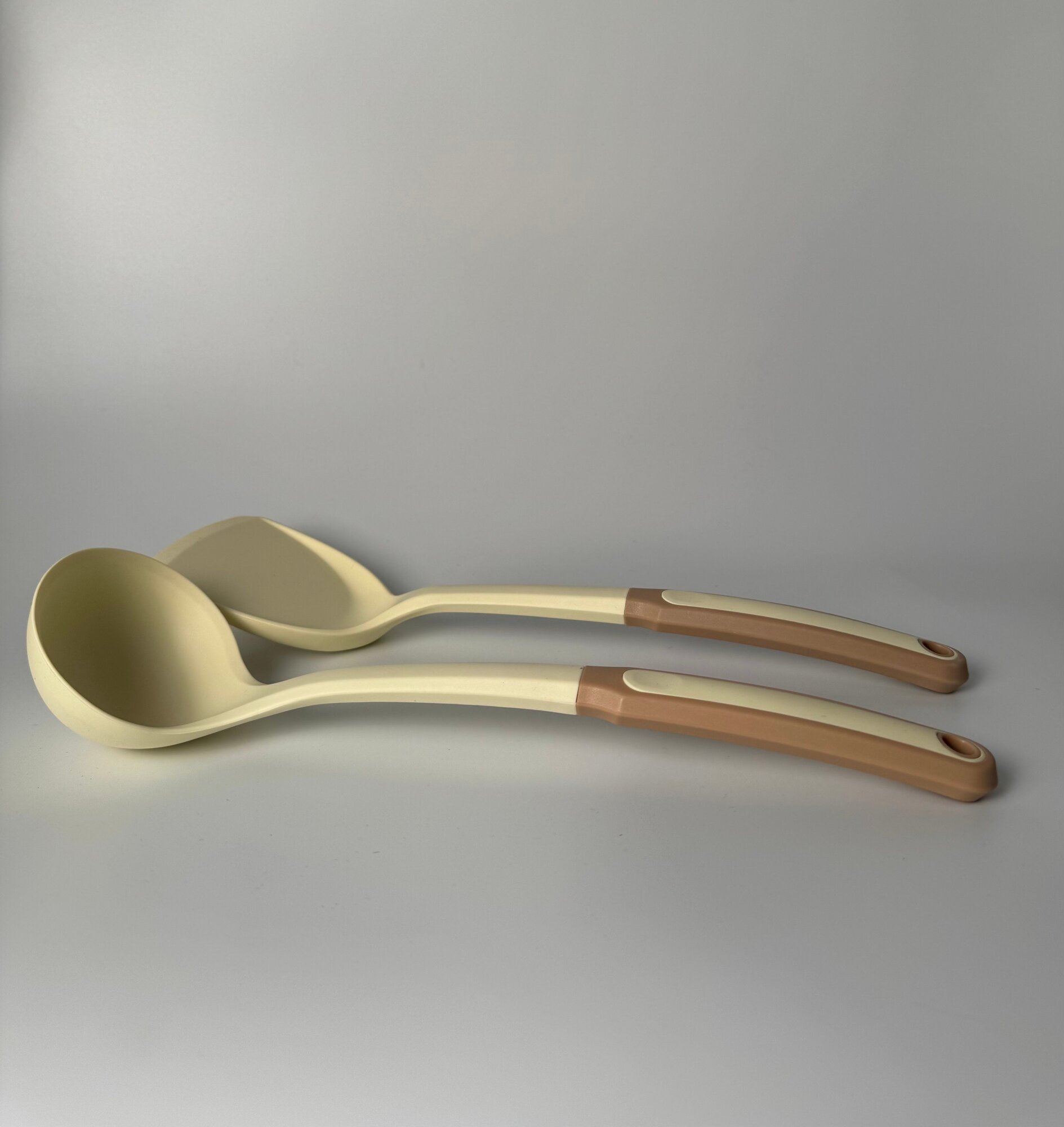 Картинки Набор навесок HOMYS, половник и лопатка, силикон, термостойкость, бежевый