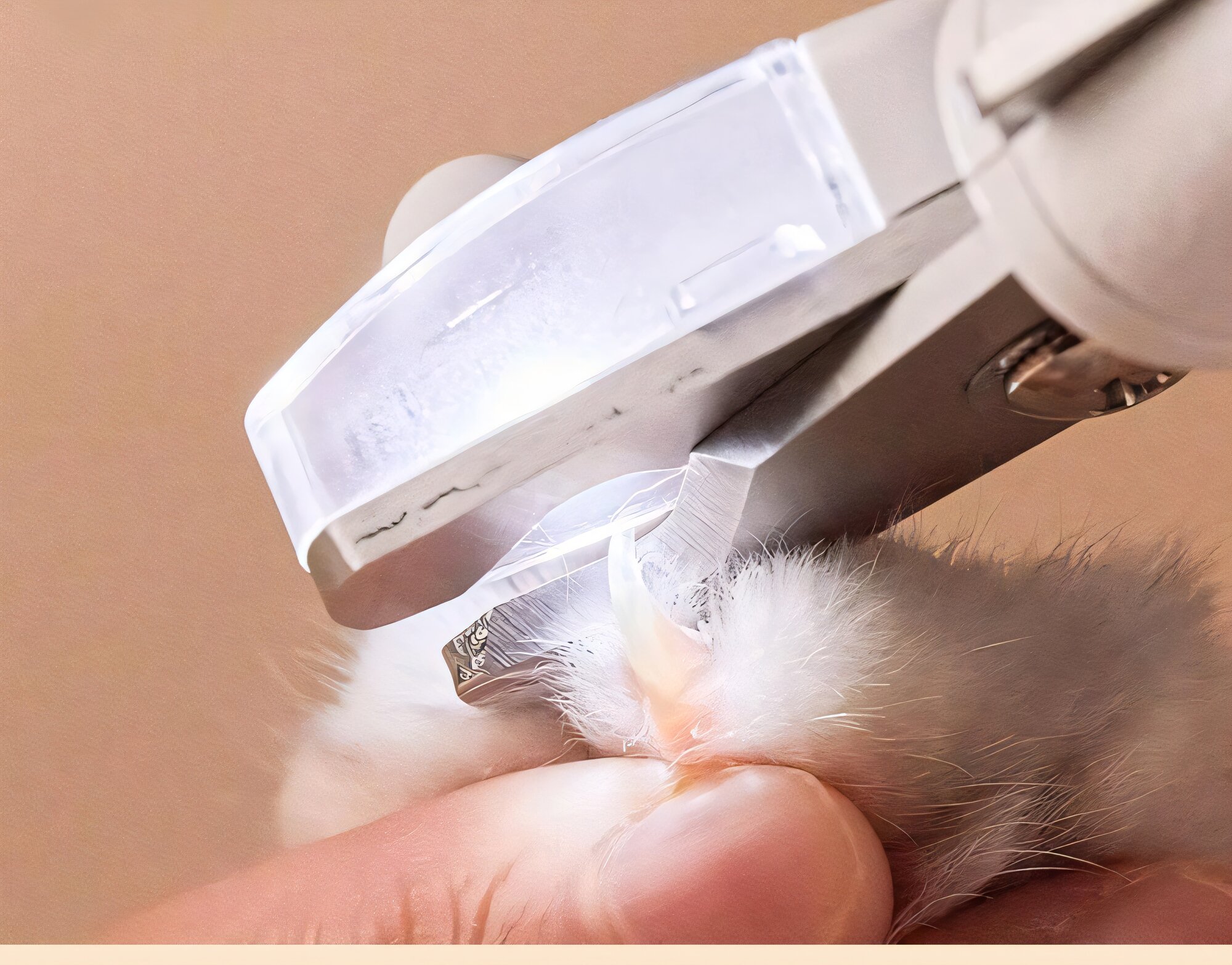 Изображение Когтерез-секатор Petkit LED Nail Clipper для собак и кошек, белый, 14.8 см, нержавеющая сталь, с фиксатором.