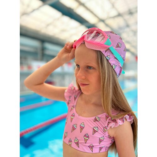 Шапочка детская для девочки, для бассейна и плавания от бренда CAPITANIA