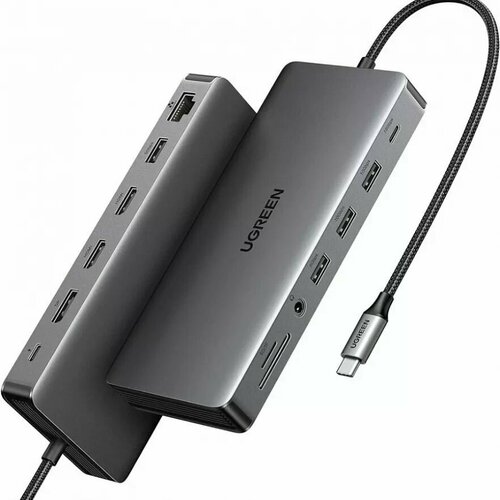 Адаптер UGREEN CM681 15978 Revodok Pro 13-in-1 4K60Hz 2HDMI 1DP with PD Adapter Цвет серый 12900₽