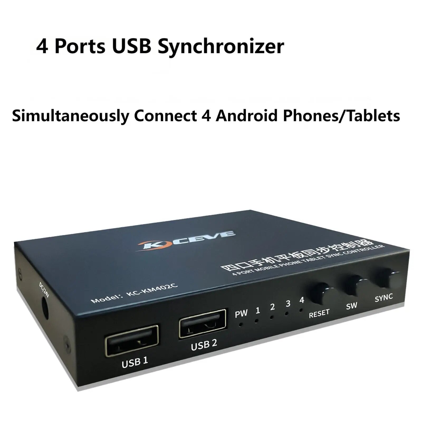 AIMOS AM-KM402 4-портовый USB-синхронизатор USB-клавиатура и мышь синхронный контроллер KVM-переключатель из алюминиевого сплава широкая совместимость, 4 in 2 out KCEVE