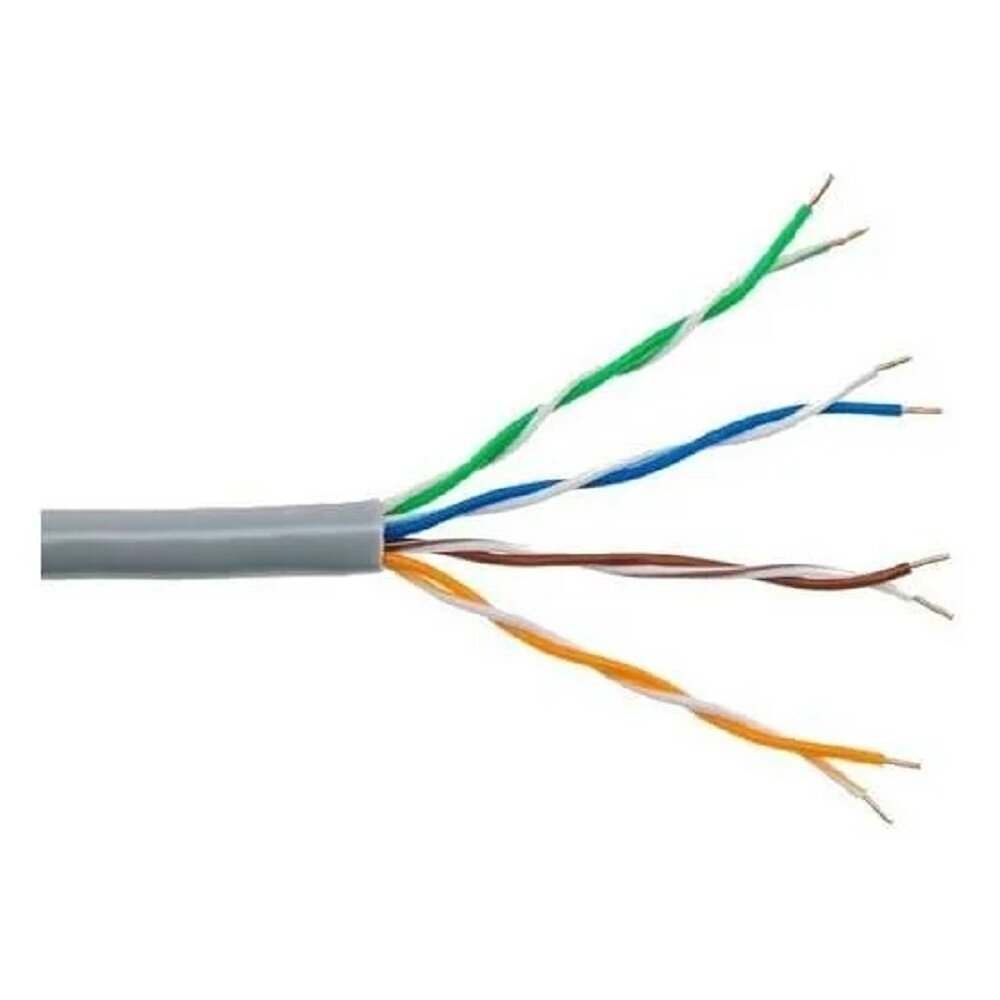 Кабель витая пара Bion BCL-U5451-101-100 U/UTP кат.5e 4x2x051мм AWG 24 CCA в копмлекте 4 коннектора+ 4 колпачка; одножильный PVC для внутренней прокладки 100м серый